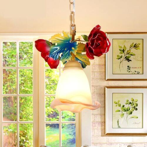 Dining Room 1 pcs glass pendant light Garden Bar ceiling fixtures plant lamps Balcony Aisle Single kitchen Rose hanging lampada