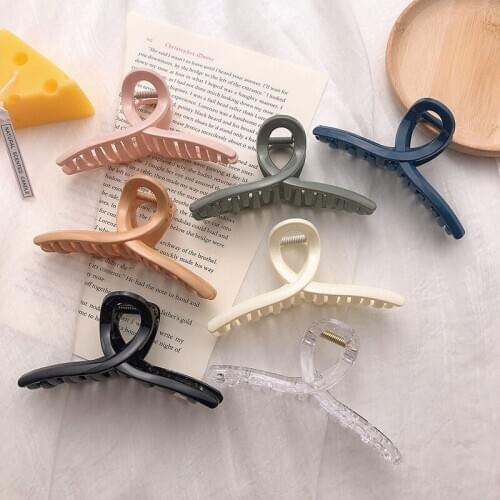 Korean Simple Solid Color Hair Claws Clips For Women New Fashion Acrylic Cross Big Barrettes Girl Hairpins Hair Accessories Gift