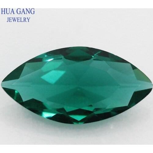 Peafowl Green Marquise Shape Stones Princess Cut Loose Glass Beads Synthetic Gems For Jewelry Size 1.5x3~10x20mm Free Shipping
