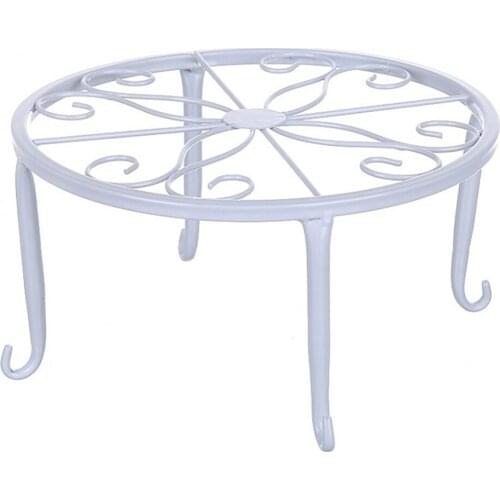 Iron Art Flower Support Outdoor Plant Rack Metal Flowerpot Base Round Plant Pot Holder For Garden Decor