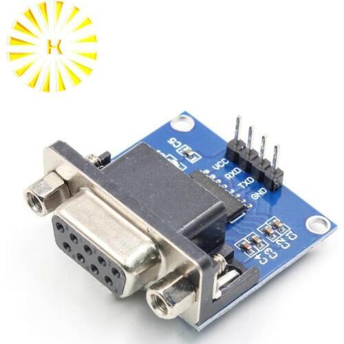 1pcs/lot MAX3232 RS232 to TTL Serial Port Converter Module DB9 Connector MAX232 Connector