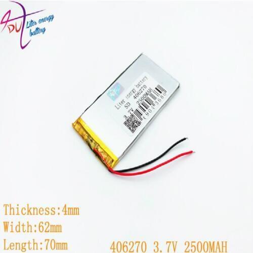 1pcs [SD] 3.7V,2500mAH,[406270] 406070 Polymer lithium ion / Li-ion battery for TOY,POWER BANK,GPS,mp3,mp4,cell phone,speaker