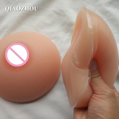 1000g/pair D cup silicone fake breast forms round full sexy boobs for mastectomy crossdresser cosplay use