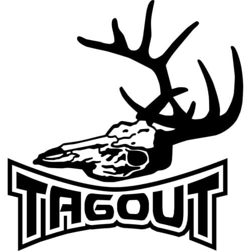 15.1CM*16CM Tagout Deer Bow Gun Hunting Skull Vinyl Car Decals Car Stickers And Stylings Black Sliver C8-0415