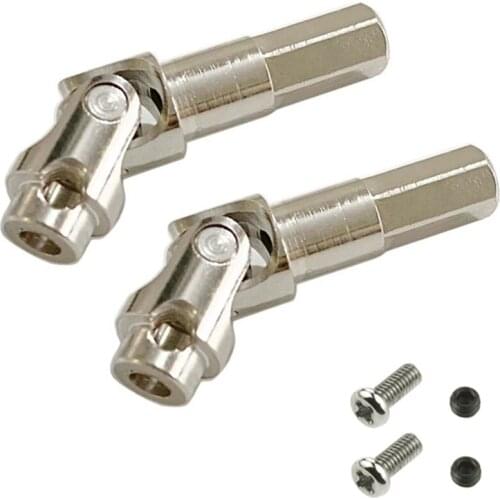 2Pcs Metal Universal Steering Joint Drive Shaft for WPL C14 C24 C34 B24 B36 MN D90 D91 MN99S RC Car Parts Accessories