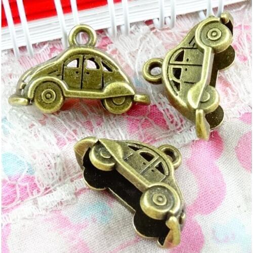 40pcs 23.5*24.5*9.5MM Antique Bronze Plated Alloy DIY manual material vintage car charms miniature pendant