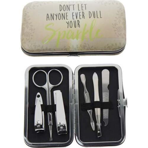 6 In 1 Professional Manicura Manucure Purse Manicure Set Kit Tool Include 1Pcs Metal Nail Scissor File 2Pcs Nail Clippers