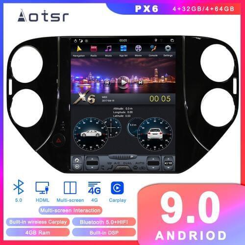 Tesla styel Android 9.0 Car DVD player GPS Navigation For Volkswagen Tiguan MK2 2010+Car radio Coche Multimedia player head unit