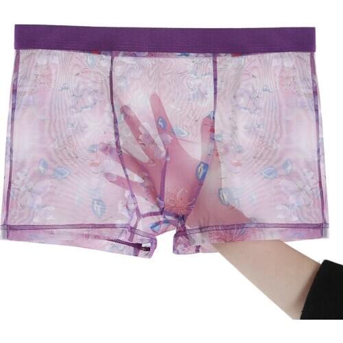 Transparent Men Boxershorts Men Boxers Ultra-thin Mid-rise Underpants Sexy Panties Male Underwear
