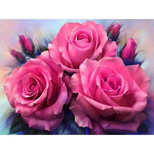 Diamond Mosaic Rose Diamond Embroidery Full Round Floral Diamond Painting Cross Stitch Flowers Picture Rhinestones Wall Sticker