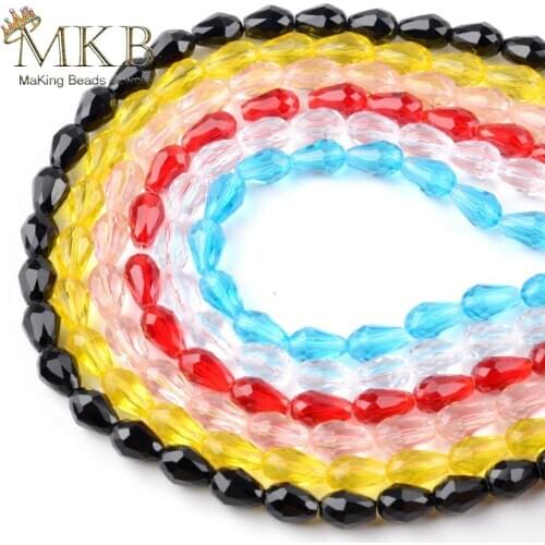 Wholesale 11*8mm Waterdrop Crystal Beads 60pcs/lot Austrian Crystal Glass Spacer Beads For Making Jewelry Findings Accessories