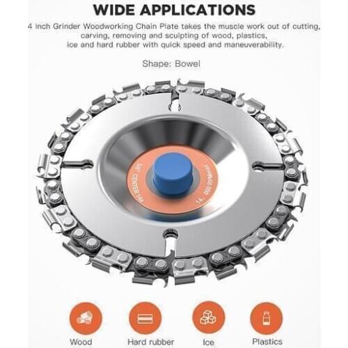 Grinder Wood Carving Chain Disc 4 inch 5 inch Chain Grinder Chain Saws Disc Woodworking Chain Plate Tool Wood Carving Disc