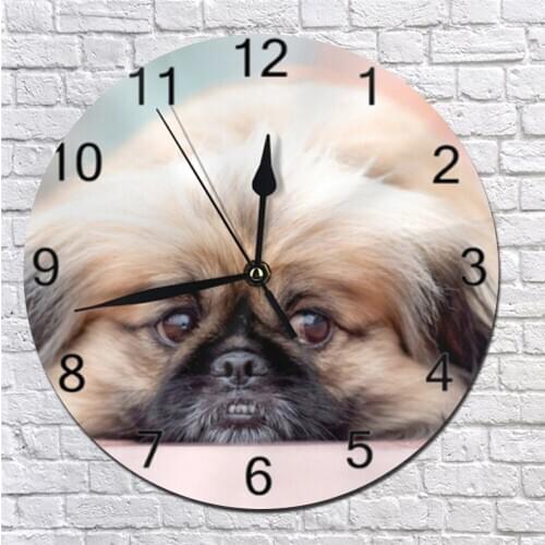 10inch clock for wall clocks Cute Dog Pattern Numeral Digital Dial Mute Silent Digital Clocks Battery Operated for Living Room