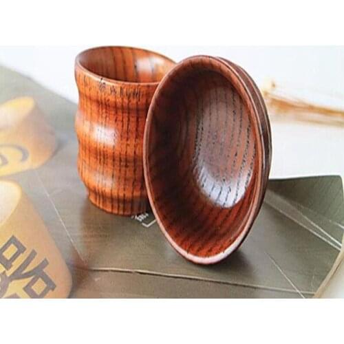 Wooden Cup Primitive Handmade Wave Cup Drinkware Pure Natural Coffee Tea Cupware Kitchen Accessories Home Office Gift