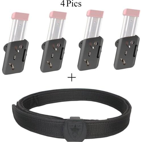 EMERSONGEAR Aluminum Holster Pistol Magazine Pouch 4 pcs Mag Holster Holder with IPSC Belt for Glock