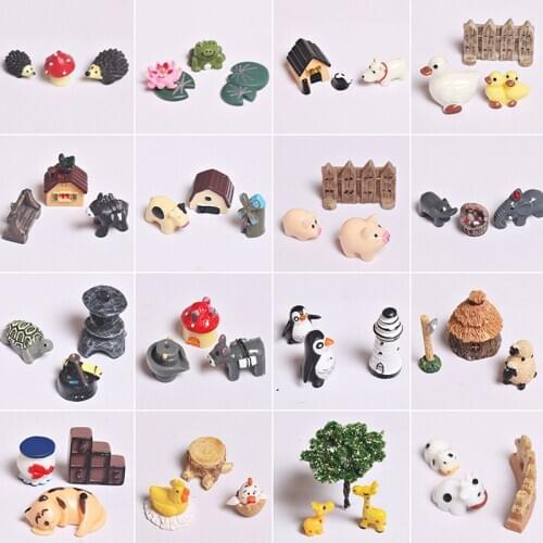 Pot Culture Tools Garden Bonsai Cartoon Animals Statue Micro Landscape Kawaii Hedgehog Figurine