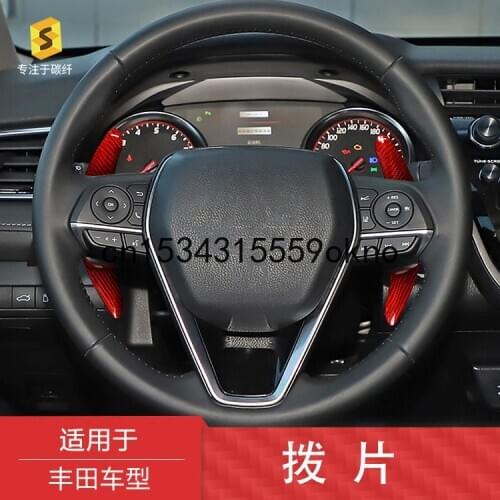 Carbon Fiber Car Steering Wheel Shift Paddle Blade Shifter Extension For Toyota Camry Corolla 2018-20