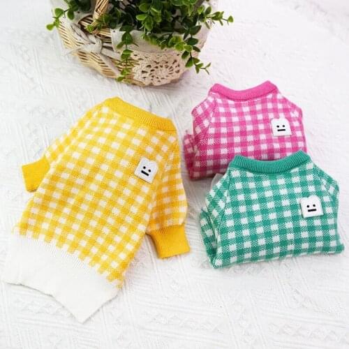 Plaid Pets Dog Clothes For Small Dogs Chihuahua Sweater Spring Designer Suit Yorkies Puppy Costume Teddy French Bulldog Clothing
