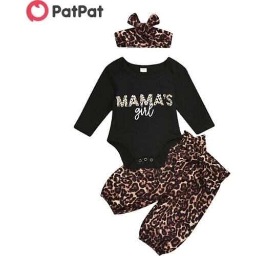 PatPat 2020 New Arrival Spring and Autumn Baby Girl Leopard Sets Baby Toddlers Baby Toddler Girl Set