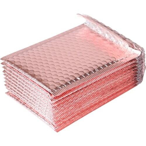 10PC New Products 15x20 + 4 Cm Rose Gold Bubble Envelope Bubble Mailing Gift Postcard Gift Bag Wedding Gift Bag