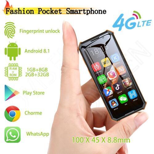 Melrose 2019END Pocket Android Smartphone 3.5'' Fingerprint ID Face ID Ultra Slim Mobile Phones Play Store