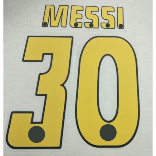 Super A Retro 0506 2005 2006 messi 30 Barce number font print, Hot stamping patches badges