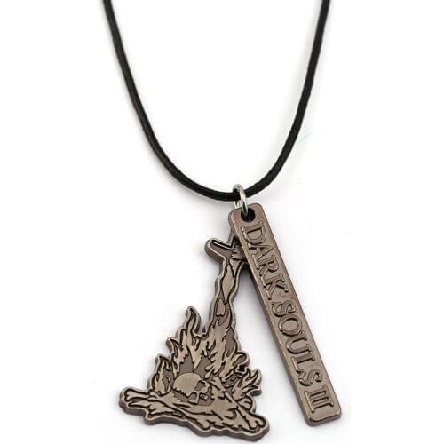 Game Dark Souls 3 Necklace Men Vintage Metal Rope Chain Bonfire Shape Pendant Necklace Women kolye collares 2019 New Jewelry