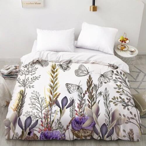 3D Duvet cover Quilt/Blanket/Comfortable Case Luxury Bedding 135 140x200 150x200 200x220 for Home Nordic rustic style butterfly