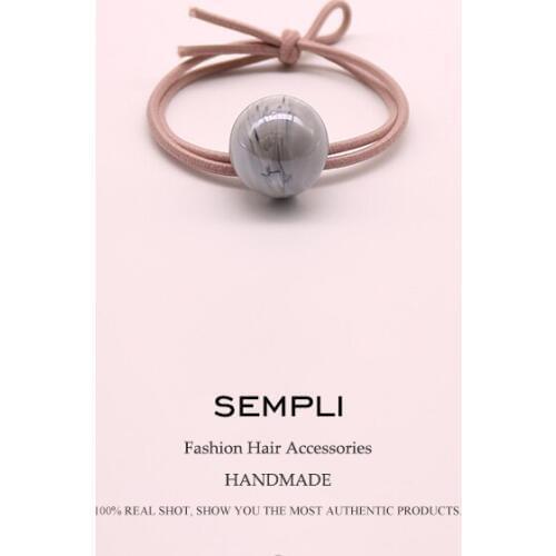 Sempli 5 Color Popular Double Elastic Hair Bands Round Ball Woman Girls Hair Band Children Hair headband Girls Hair Accessories