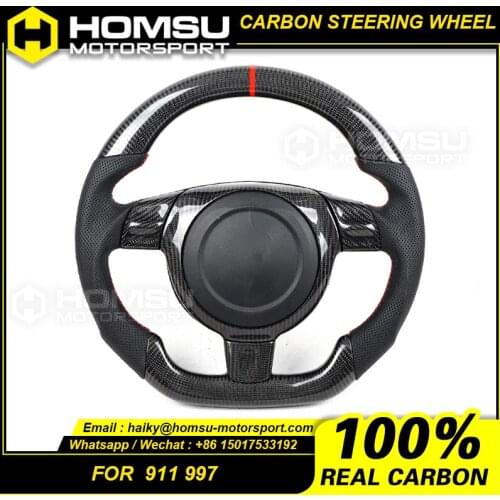 Custom alcantar carbon fiber steering wheel For porsche 997 911 racing wheel convertible
