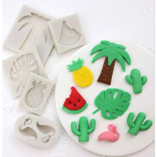 Ins turtle leaf pineapple watermelon sugar mold DIY cake decoration fruit coconut chocolate silicone mold
