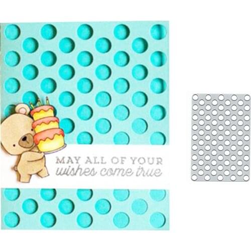 Dots Frame Background Metal Cutting Die Stencil Template for DIY Embossing Paper Photo Album Gift Card Making Scrapbooking Dies