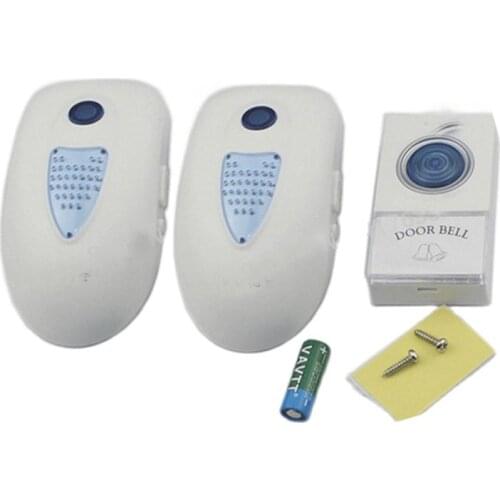 V003A2 door ring w/ battery 23A 12V receiver power by AC110-220V wireless door bell doorbell chime economic ring with 2 receiver