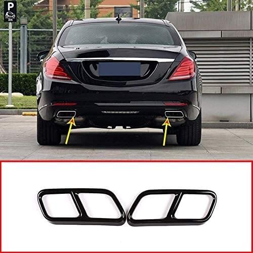 Stainless Steel Exterior Accessories Exhaust Muffler Tail Pipe Trim Cover 2pcs For Mercedes-Benz S Class W221 W222 2010-2017