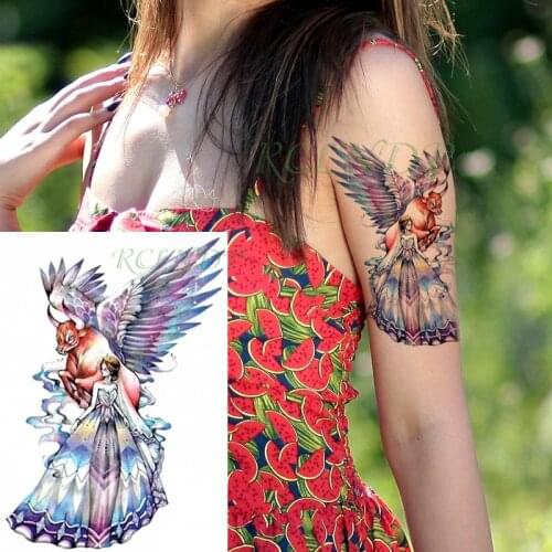 Waterproof Temporary Tattoo Sticker cartoon combination animal wings girl Fake Tatoo Flash body art Tatto for Girl Women Men