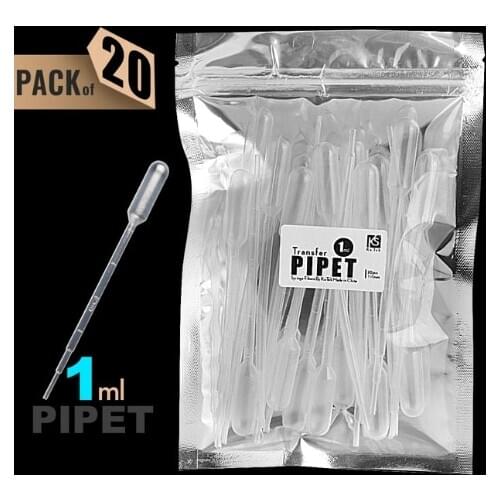 1ml Pipette Dropper,Pap Straws Pipette Dropper With Scale Multi-Dropper 20pcs by Ks-Tek