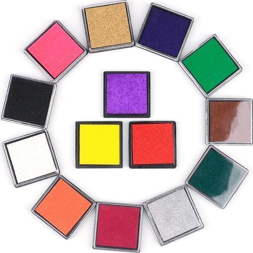 1PC Craft Ink Pad Stamps Partner DIY Color Rainbow Finger Ink Pad for Kids Making Scrapbooking Card, Paper, Rubber Stamp, 4X4cm
