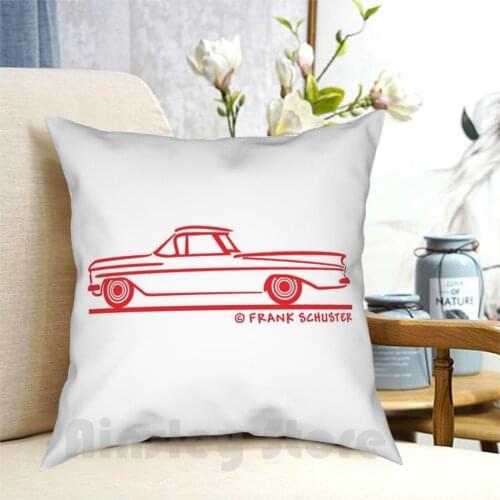 1959 1960 Chevrolet El Camino Red Pillow Case Printed Home Soft Throw Pillow 59 60 1959 1960 Chevrolet El Camino Chevy