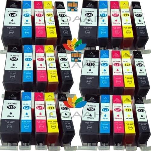 30x PRINTER COMPATIBLE CANON 520 521 INK CARTRIDGE with CHIP for PIXMA MP540 MP550 MP560 MP620 MP630 MX870