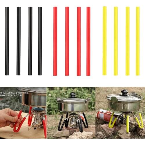 4pcs Outdoor Stove Furnace Hose Tube Sleeve Cover for Outdoor Camping Anti Scald Heat Resistant Picnic Camping Cooking Equipment