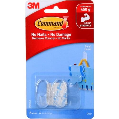 4packs X Command Clear Small Hooks command hook Damage-Free Hanging Holds strongly and removes cleanly
