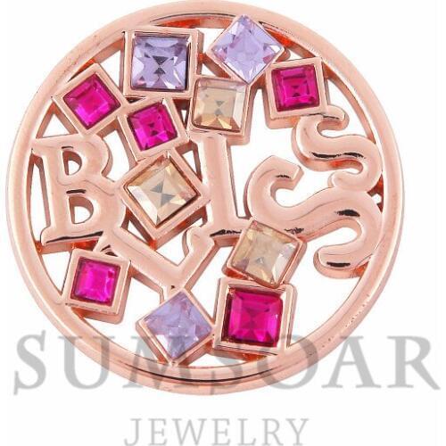 5pcs/lot Bliss Peach 33mm Disc Coin Deluxe for 35mm Frame Pendant My Coin Necklace Jewelry