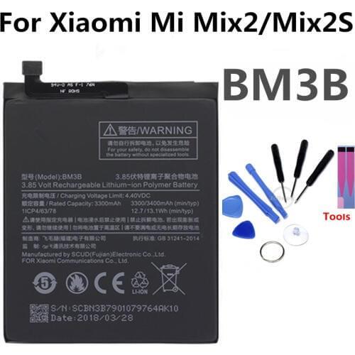 BM3B Mobile Phone Battery For Xiaomi Mi Mix2S Mix2 Real Capacity 3400mAh Replacement Li-ion Battery