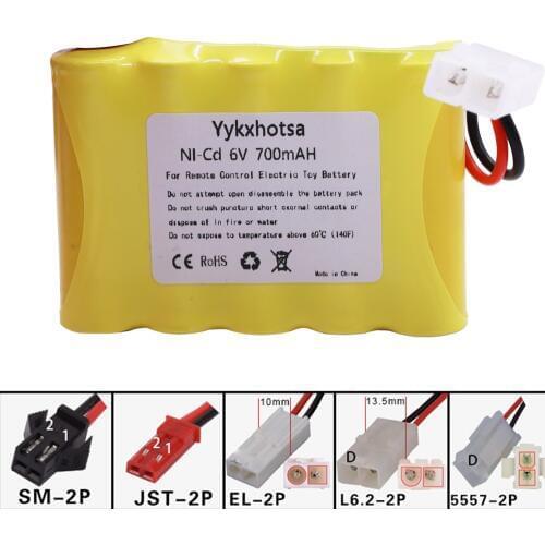 6V 700mah AA NI-CD Battery Tamiya/SM/JST/EL-2P Plug for Electric toys car ship robot AA 6v 6.0v 700 mah Battery