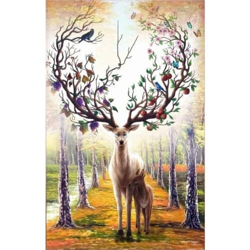 2021 New 5D DIY Full Round/Square Diamond Painting Animal Deer 3D Embroidery Cross Stitch Rhinestone Mosaic Home Decor Art Y1466