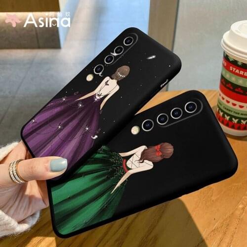 ASINA Cartoon Case For Xiaomi Mi10 11 9 8 Case Official Original Liquid Silicone Case For Xiaomi Redmi Note 10 9 8 7 Case Dress