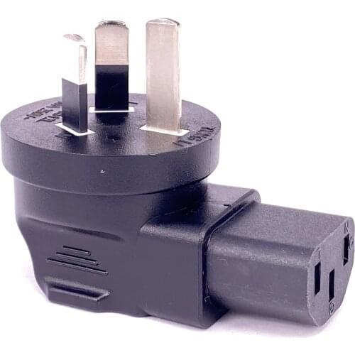 Australia/China 3 Pole Male To IEC 320 C13 Right Angle Ac Power Adapter