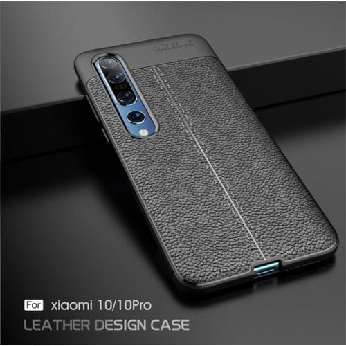 For Xiaomi 10 Pro Phone Case CoverLuxury Leather Case TPU Silicone Bumper Matte Soft Protect Cove Phone Cover Case For Mi 10