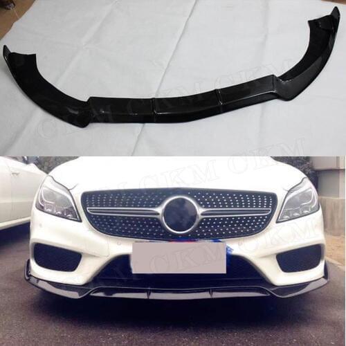 CLS Class Carbon Fiber Front Lip Shovel Spoiler For Mercedes Benz W218 CLS550 CLS400 2012- 2019 B Style Bumper Guard