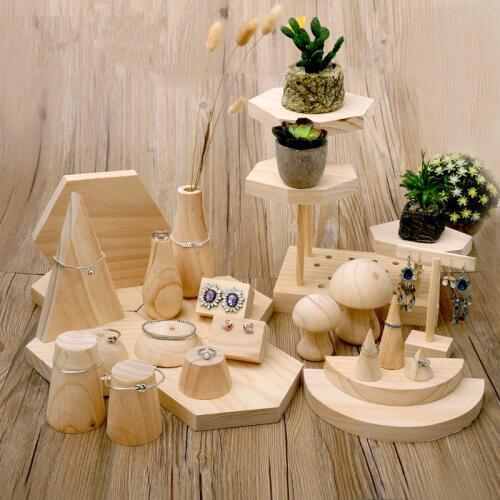 Wood Jewelry Display Stand Earrings, Ring, Necklace, Bracelets Display Stand Wood Jewellery Display Showcase